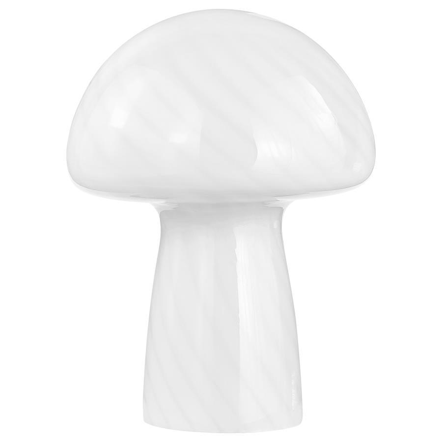 Kanaby - Mushroom Shaped Glass Bedside Table Lamp - White - Urban Living Furniture (Los Angeles, CA)