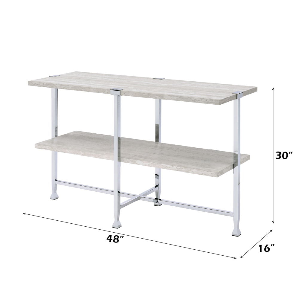 Brecon - Sofa Table - White Oak & Chrome - Urban Living Furniture (Los Angeles, CA)