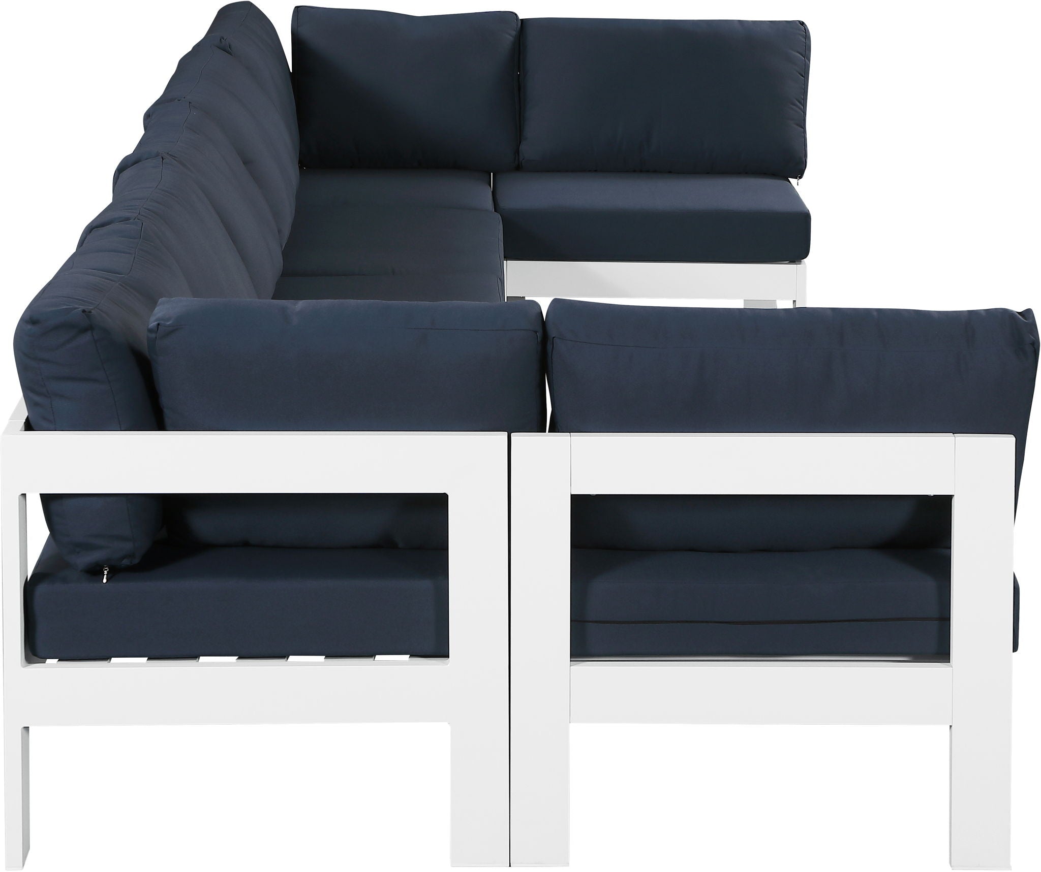 Nizuc - Outdoor Patio 7 Piece Modular Sectional With White Frame - Urban Living Furniture (Los Angeles, CA)