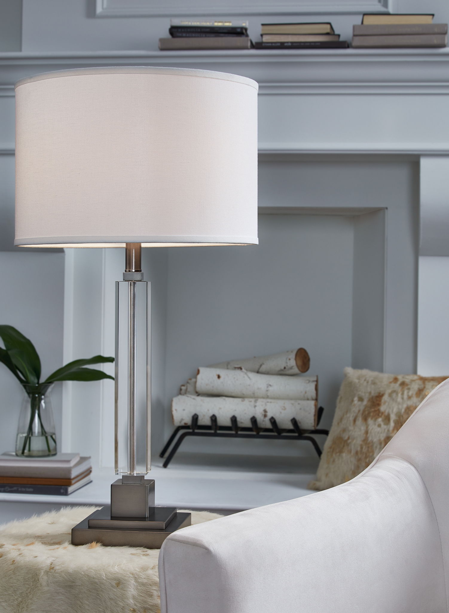 Deccalen - Clear / Silver Finish - Crystal Table Lamp - Urban Living Furniture (Los Angeles, CA)