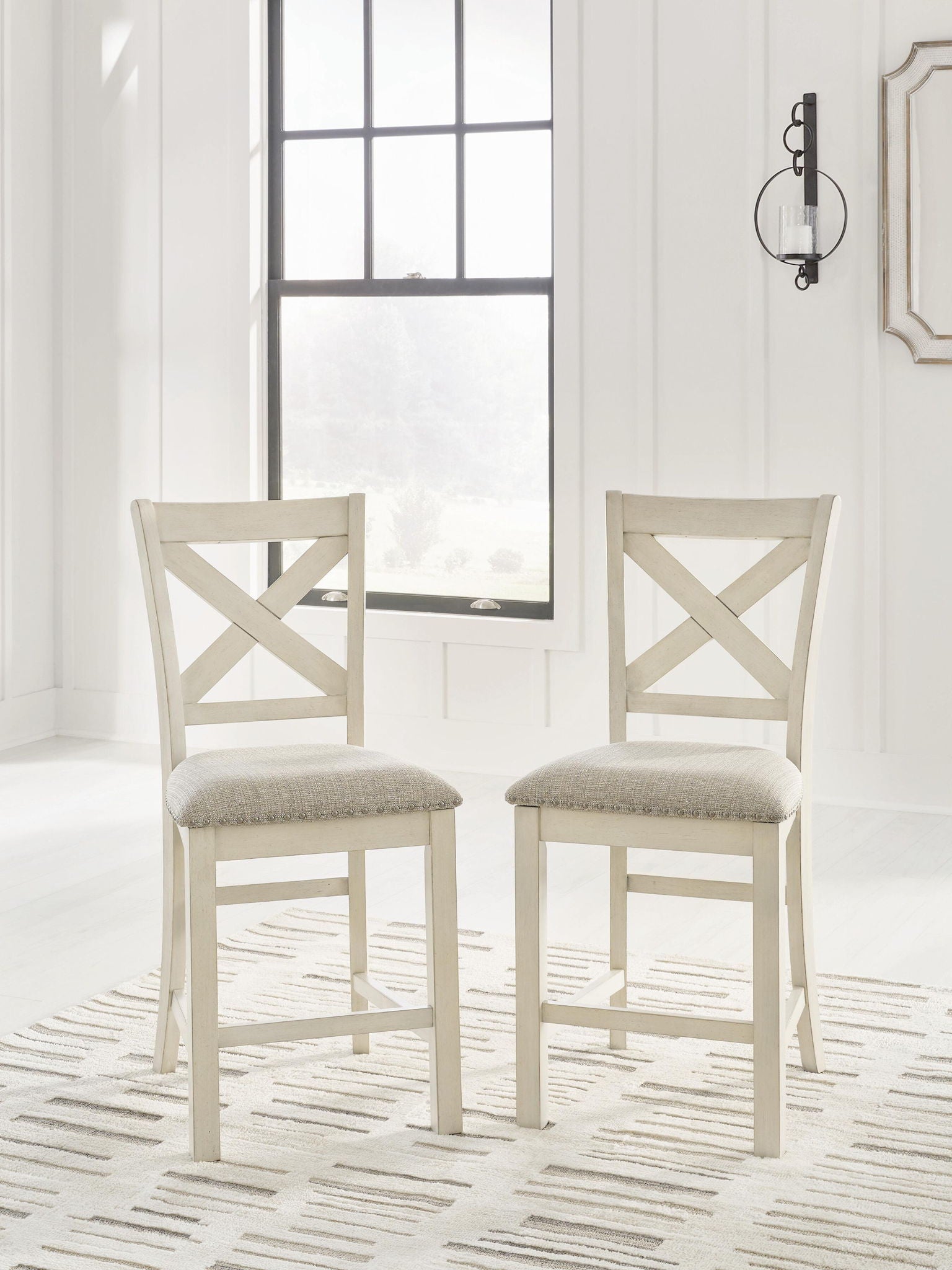 Robbinsdale - Upholstered Barstool (Set of 2) - Antique White - Urban Living Furniture (Los Angeles, CA)