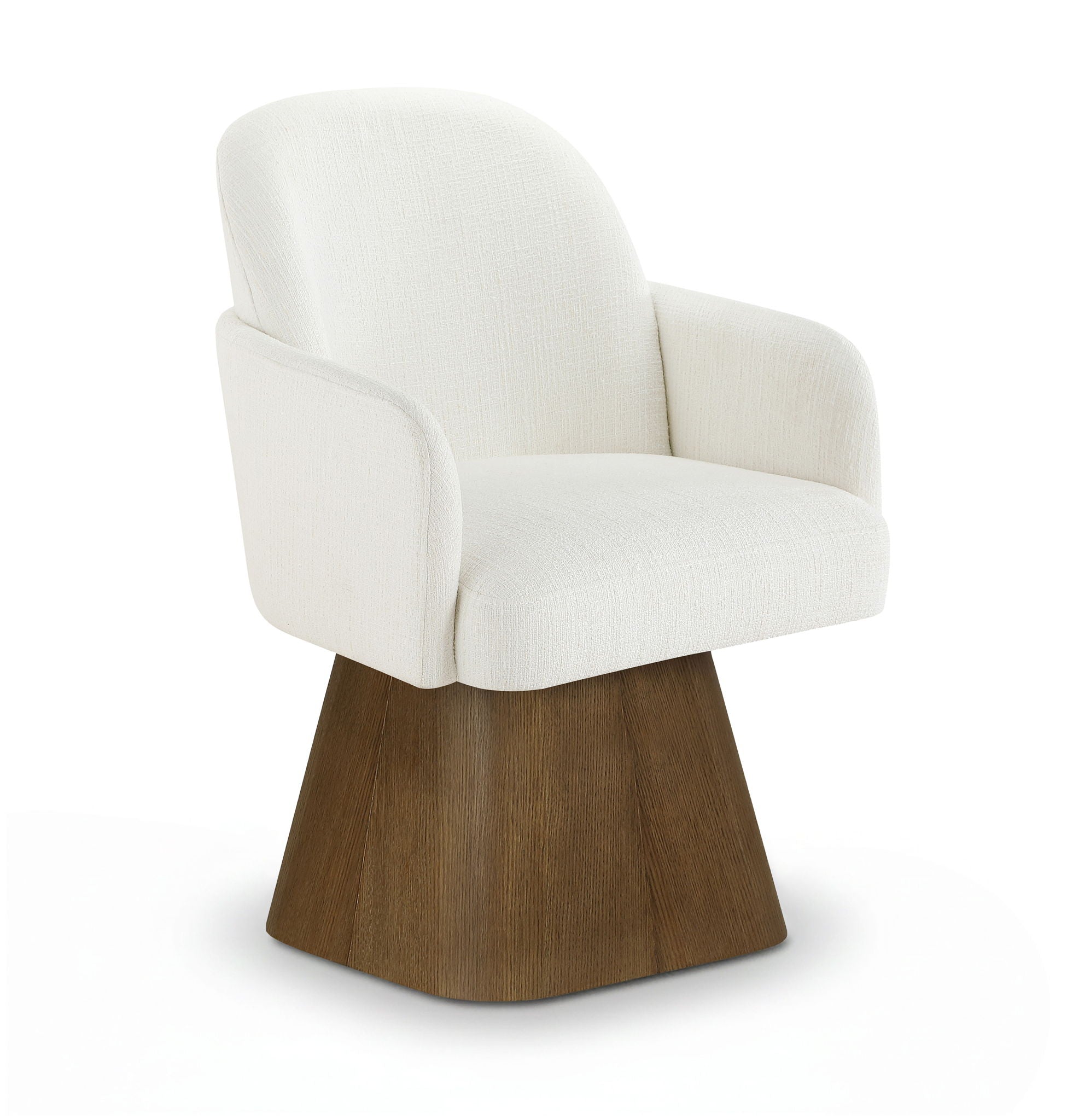 Marlowe - Linen Textured Fabric Upholstered Swivel Dining Arm Chair - Stained Brown - Urban Living Furniture (Los Angeles, CA)