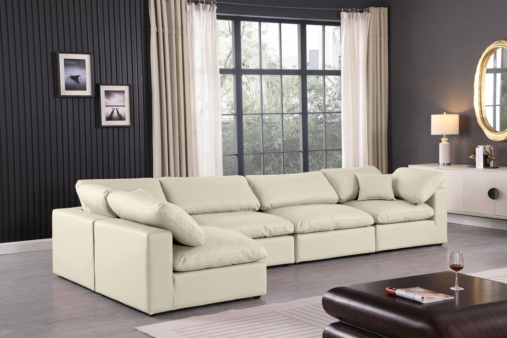 Comfy - 5 Piece Faux Leather Modular Sectional - Urban Living Furniture (Los Angeles, CA)