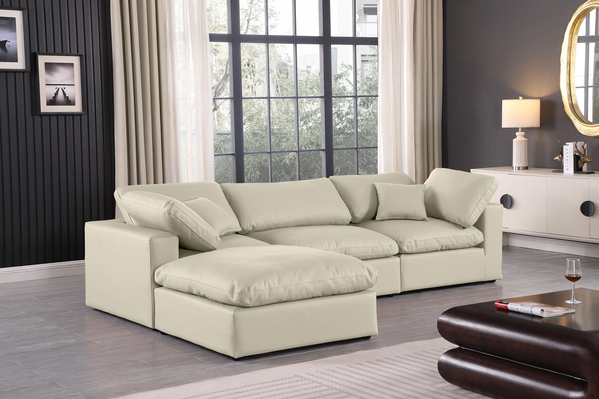 Comfy - 4 Piece Faux Leather Modular Sectional With Chaise - Urban Living Furniture (Los Angeles, CA)