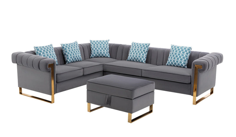 Maddie - Velvet Sectional Sofa - Urban Living Furniture (Los Angeles, CA)