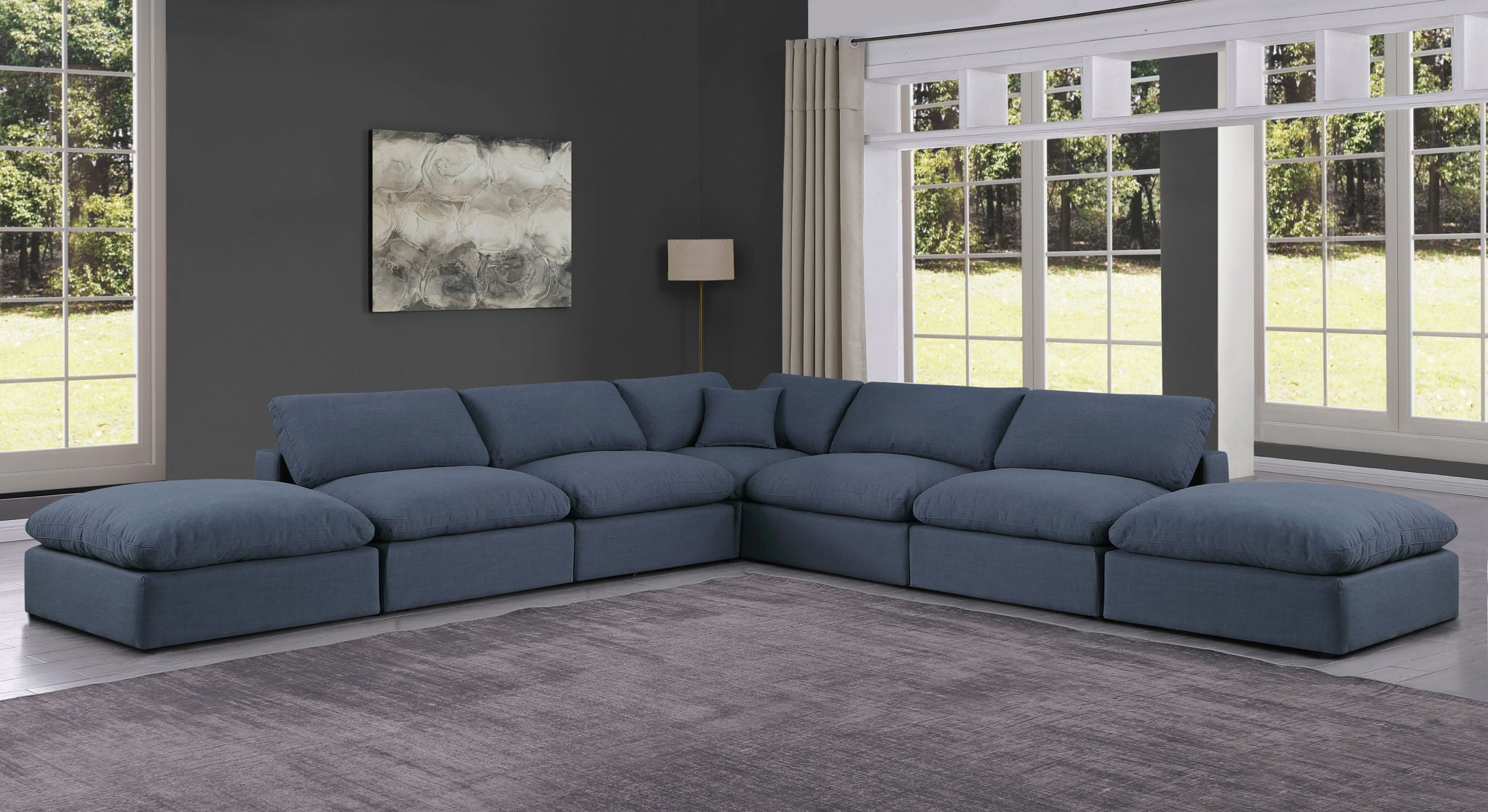 Comfy - 7 Piece Linen Modular Corner Sectional - Urban Living Furniture (Los Angeles, CA)