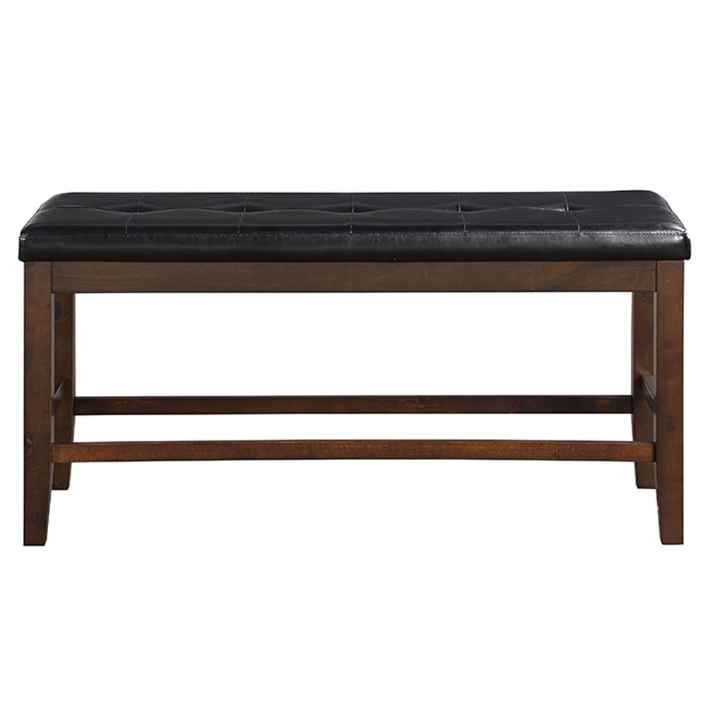 Urbana - Counter Height Bench - Black Synthetic Leather & Espresso - Urban Living Furniture (Los Angeles, CA)