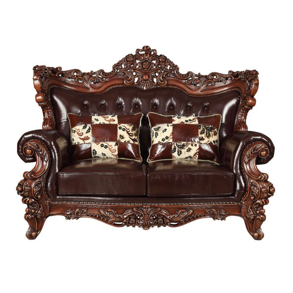 Forsythia - Loveseat - Espresso Top Grain Leather Match & Walnut - Urban Living Furniture (Los Angeles, CA)