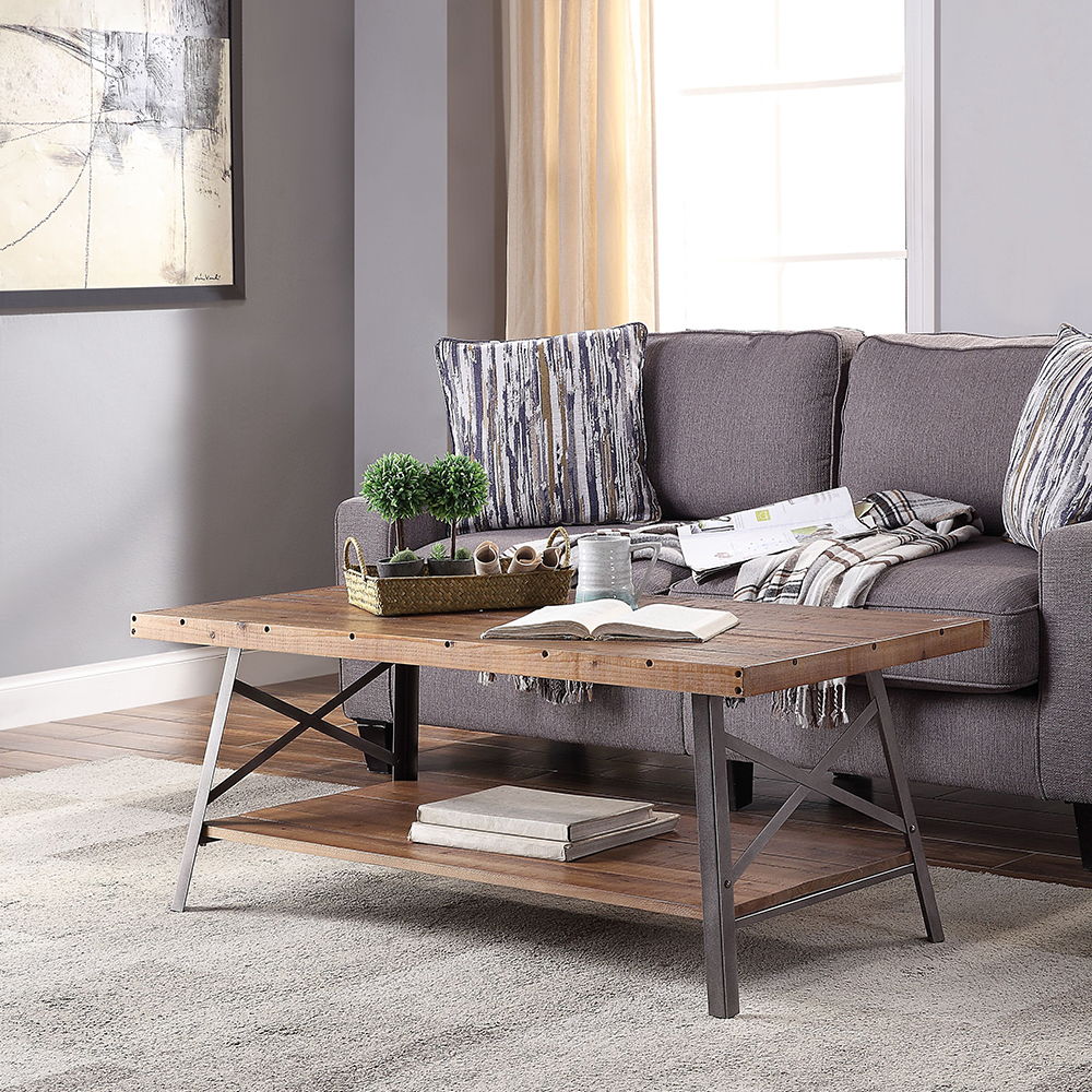 Ikram - Coffee Table - Weathered Oak & Sandy Black - Urban Living Furniture (Los Angeles, CA)