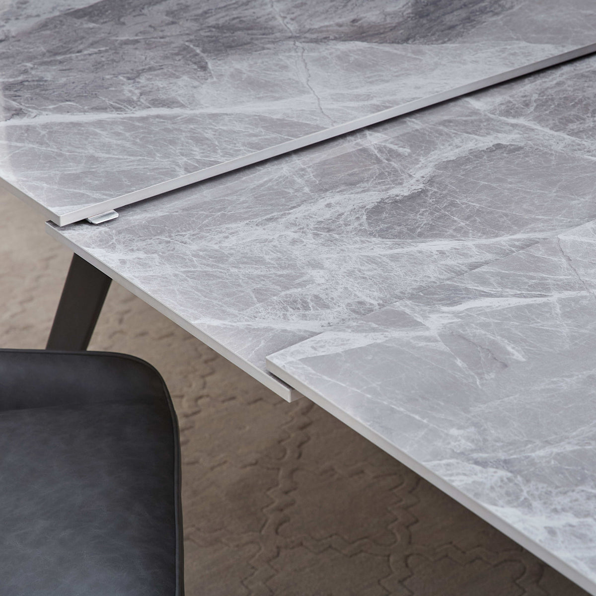 Lucia - Extendable Stone Top Metal Leg Dining Table