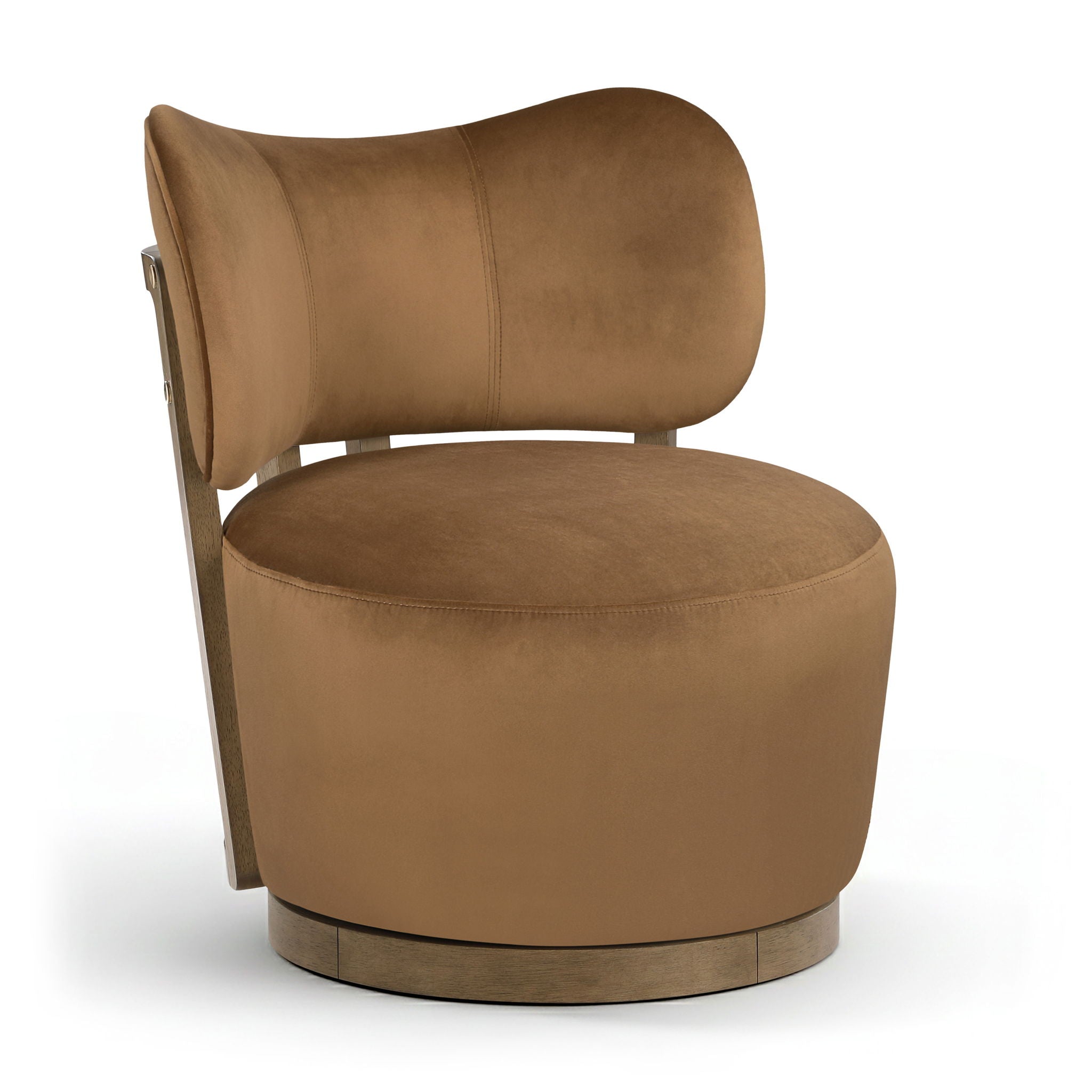 Elara - Velvet Upholstered Swivel Accent Chair - Stained Brown - Urban Living Furniture (Los Angeles, CA)