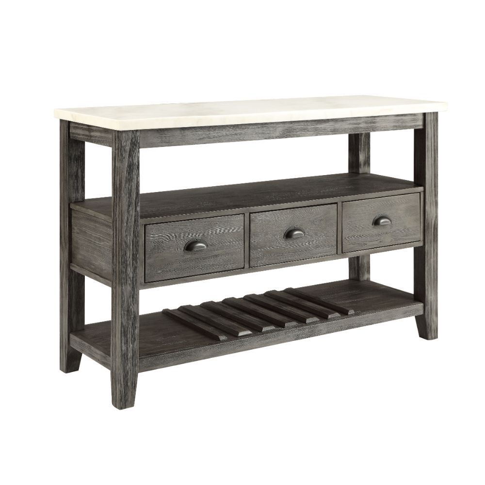 Merel - Server - White Marble & Gray Oak - Urban Living Furniture (Los Angeles, CA)