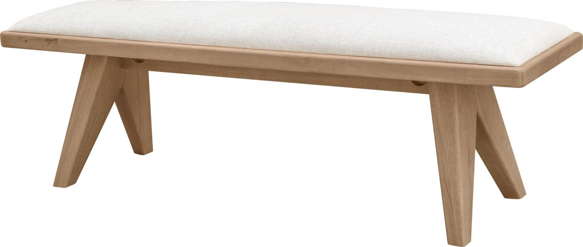 Sumire - Upholstered Bench - Ginger And Natural Linen