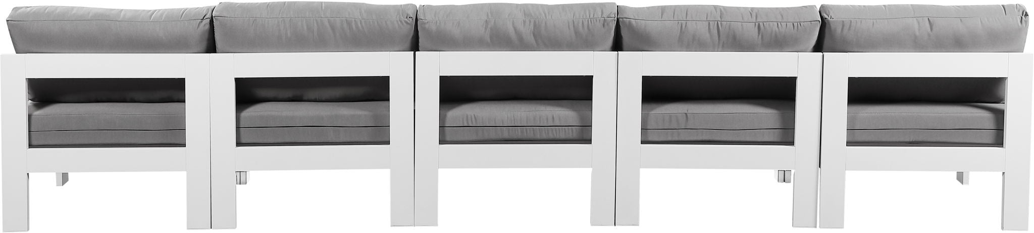 Nizuc - Outdoor Patio 5 Seat Modular Armless Sofa With White Frame - Urban Living Furniture (Los Angeles, CA)