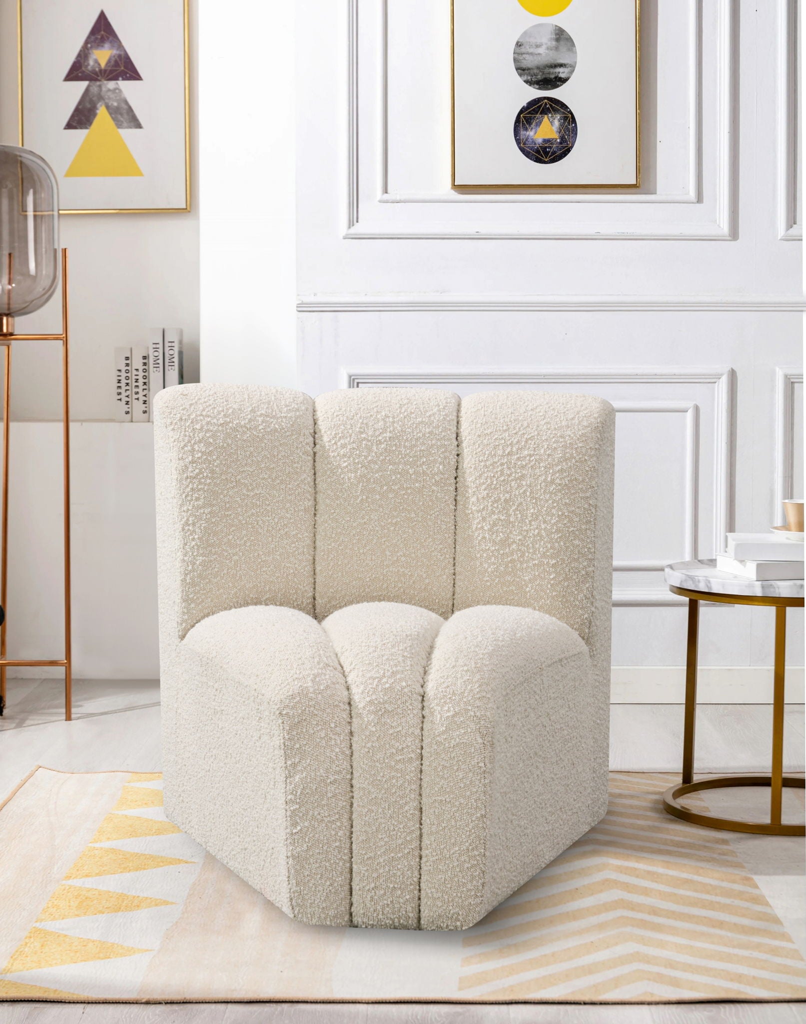 Arc - Boucle Fabric Curved Corner Chair - Urban Living Furniture (Los Angeles, CA)
