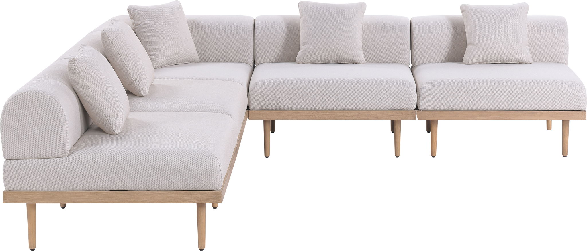 Laguna - 5 Piece 106.5" Upholstered Outdoor Patio Modular Sectional - Urban Living Furniture (Los Angeles, CA)