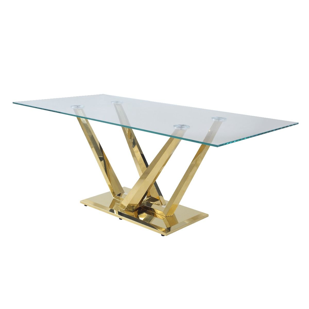 Barnard - Dining Table - Clear Glass & Mirrored Gold Finish - Urban Living Furniture (Los Angeles, CA)