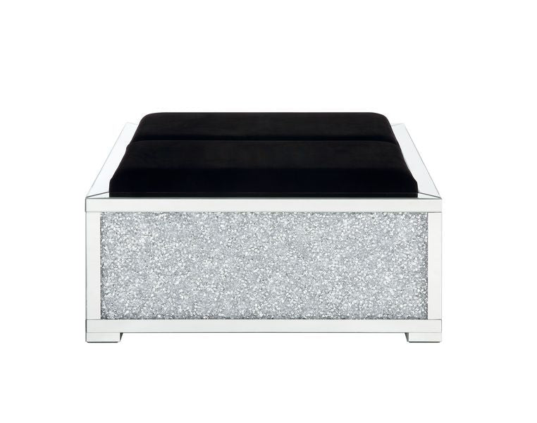 Noralie - Ottoman With Storage - Mirrored & Faux Diamonds - Urban Living Furniture (Los Angeles, CA)