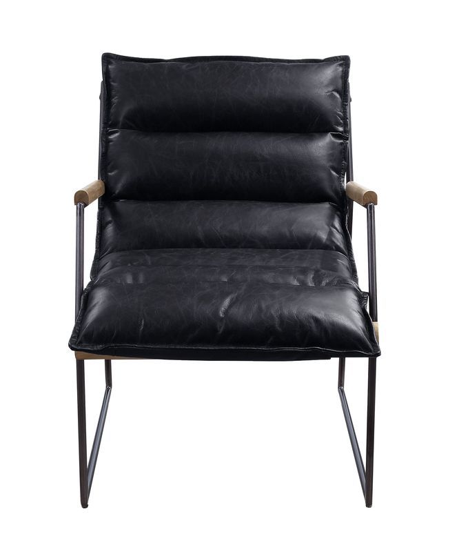 Luberzo - Accent Chair - Distress Espresso Top Grain Leather & Matt Iron - Urban Living Furniture (Los Angeles, CA)
