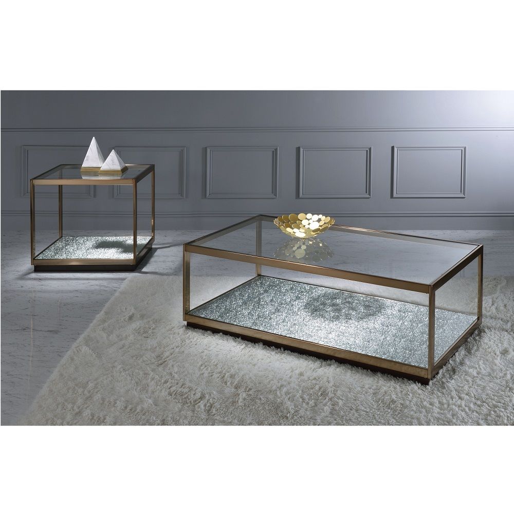 Kaia - End Table - Glass & Gold - Urban Living Furniture (Los Angeles, CA)