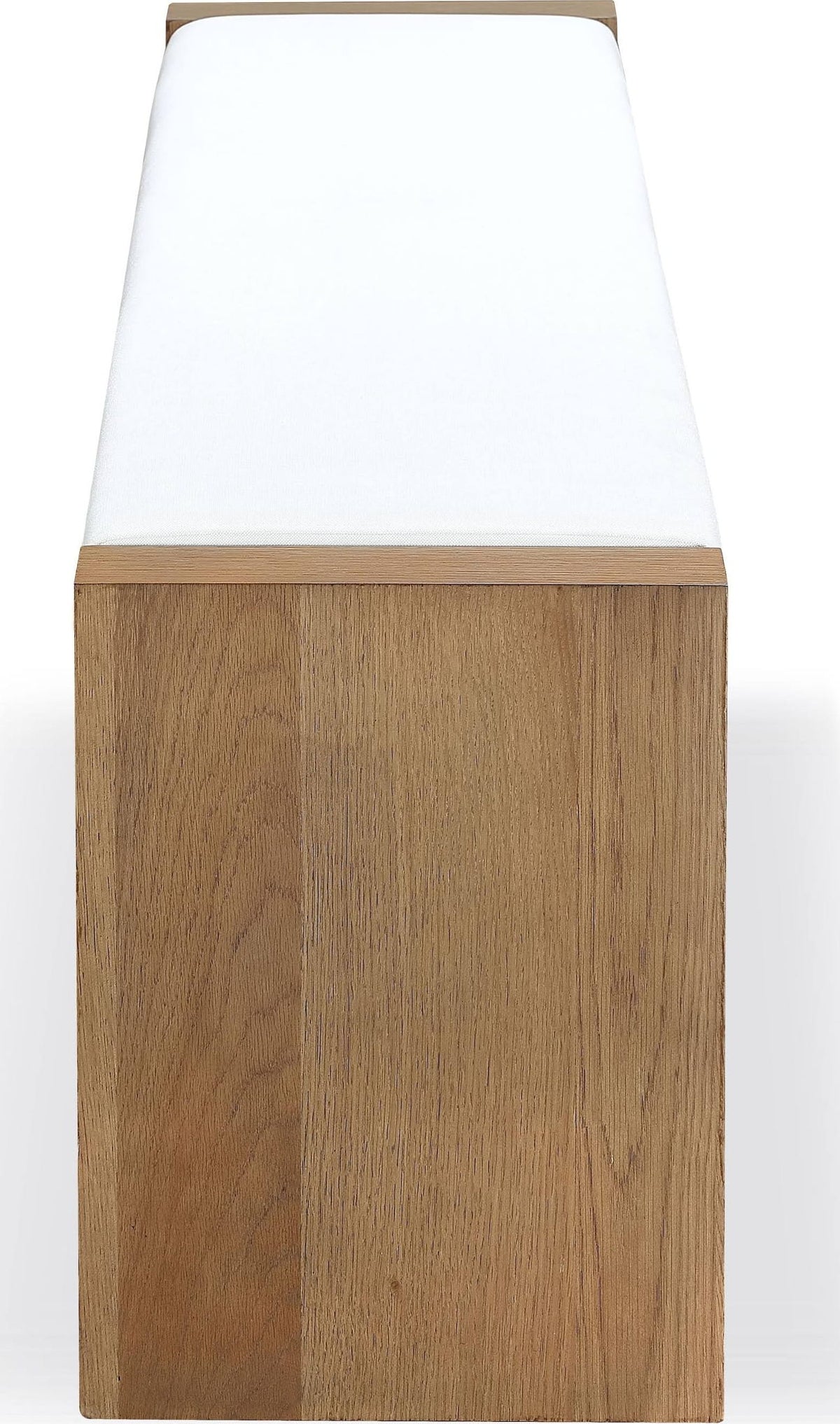 One - Modern Coastal Slab Leg Upholstered Dining Bench - White Oak And White Pearl
