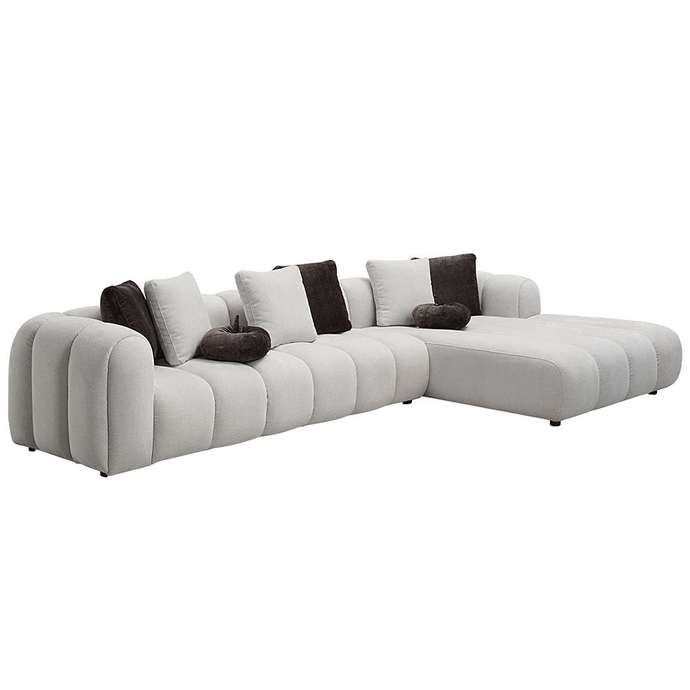 Manilla - Sectional Sofa With 8 Pillows - Ivory White Linen - Urban Living Furniture (Los Angeles, CA)