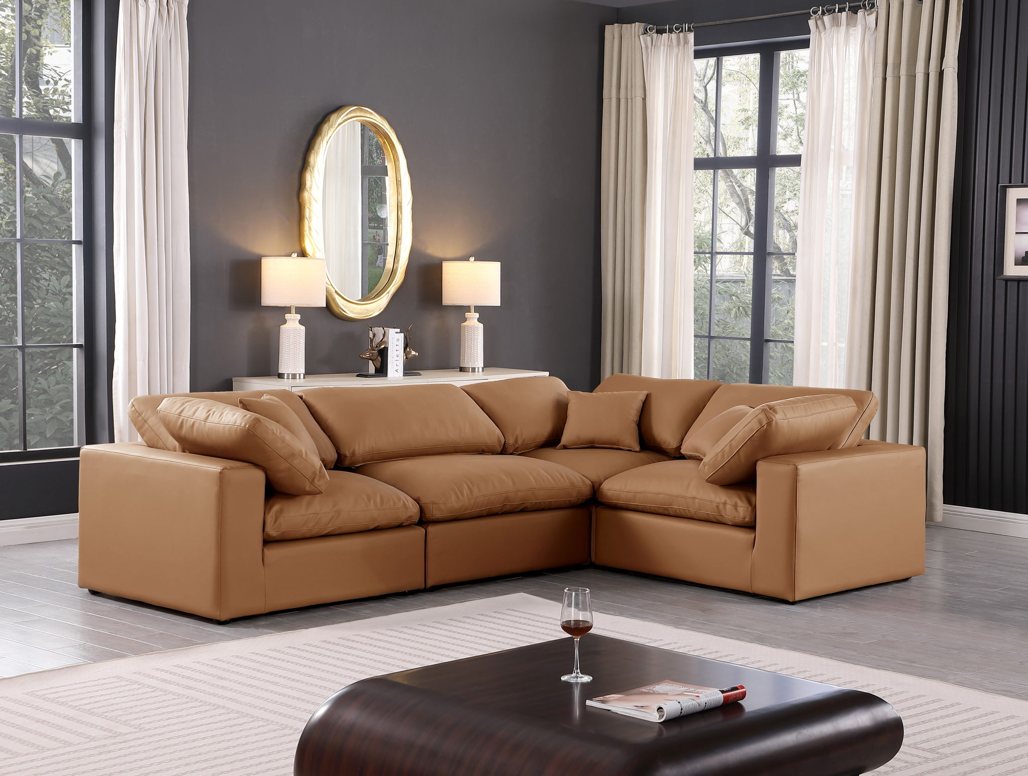 Comfy - 4 Piece Faux Leather Modular Sectional - Urban Living Furniture (Los Angeles, CA)