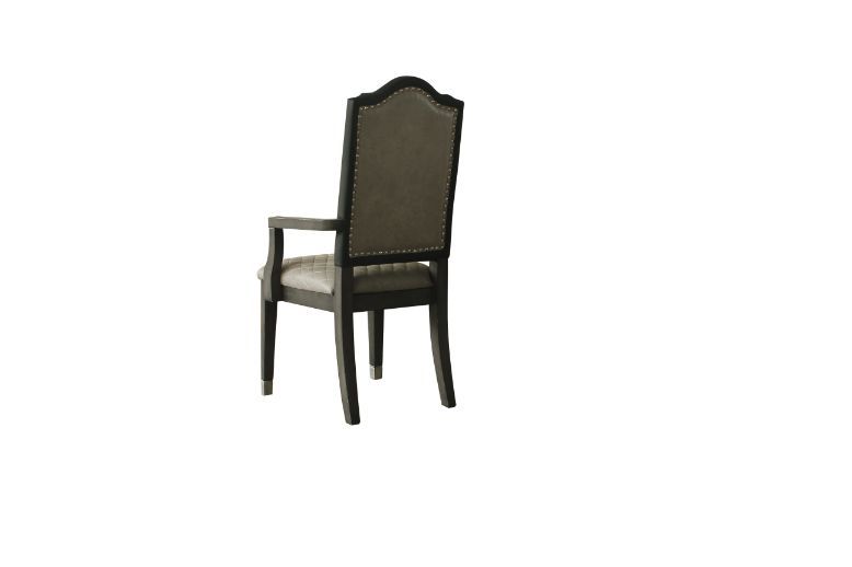 House Beatrice - Arm Chair (Set of 2) - Two Tone Gray Fabric & Charcoal - Urban Living Furniture (Los Angeles, CA)