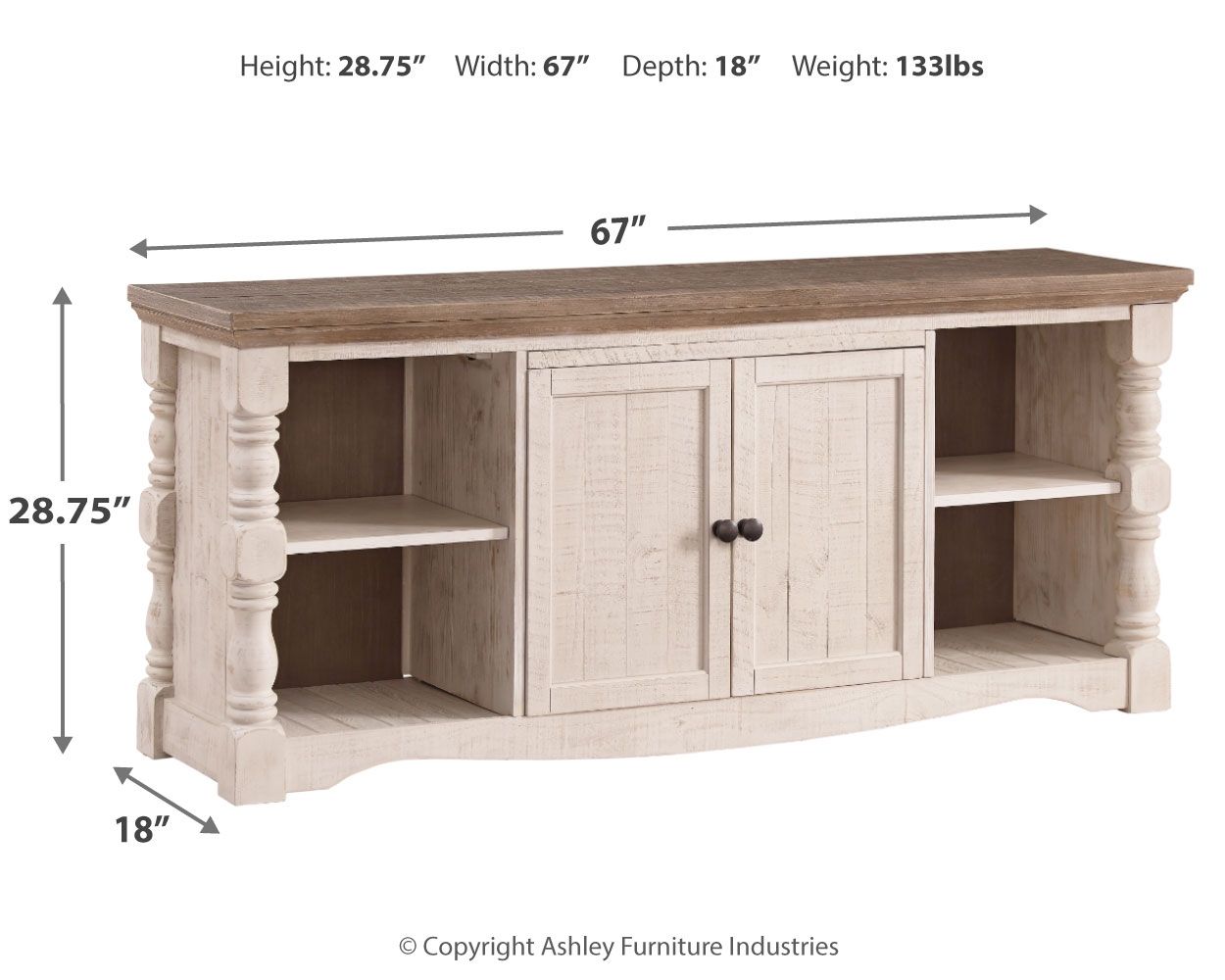 Havalance - Brown / Beige - Extra Large TV Stand - 2 Doors - Urban Living Furniture (Los Angeles, CA)