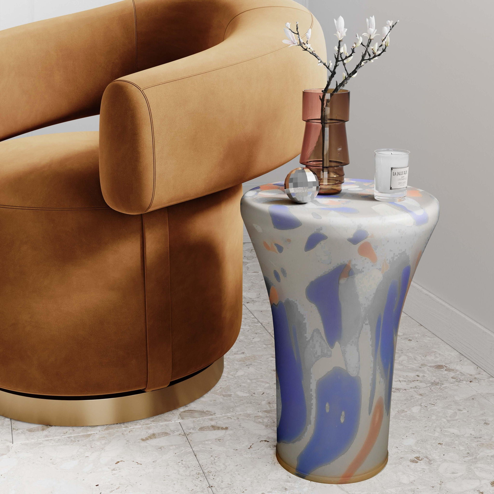 Journee - Glass Side Table - Multi - Urban Living Furniture (Los Angeles, CA)