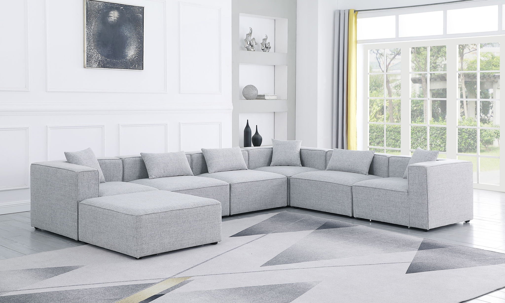 Cube - Linen 7 Piece Modular Sectional - Urban Living Furniture (Los Angeles, CA)