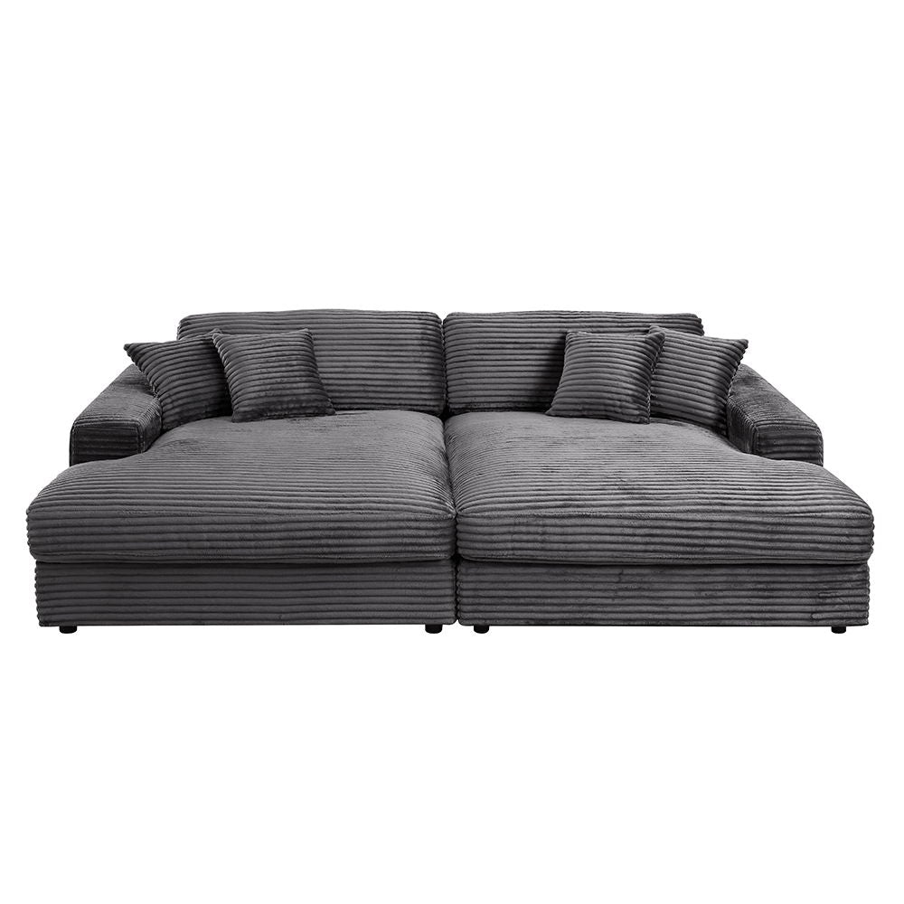 Hilde - Double Chaise With 2 Pillows - Dark Gray - Urban Living Furniture (Los Angeles, CA)