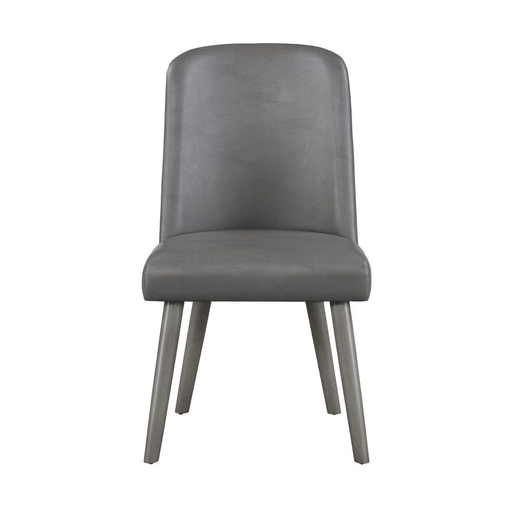 Waylon - Side Chair (Set of 2) - Gray Synthetic Leather & Gray Oak - Urban Living Furniture (Los Angeles, CA)