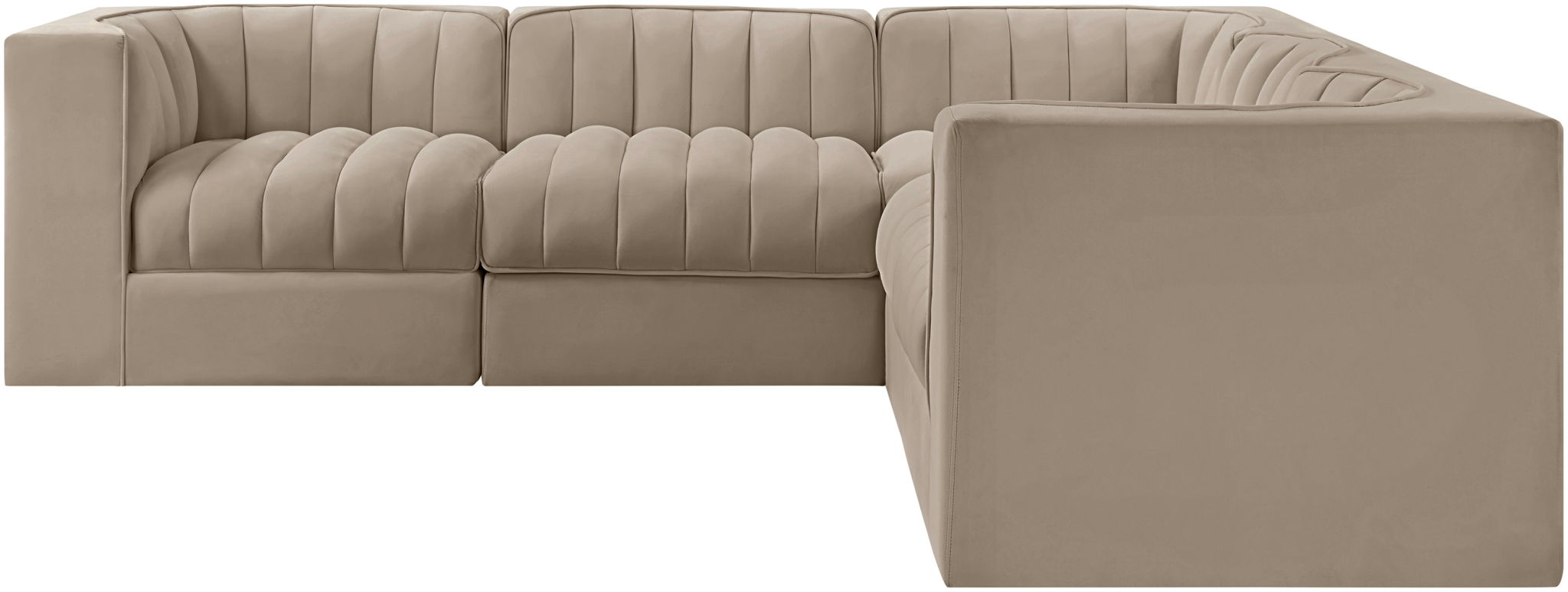 Rummi - Symmetrical Velvet Performance Fabric Upholstered 5 Piece Modular Sectional - Urban Living Furniture (Los Angeles, CA)