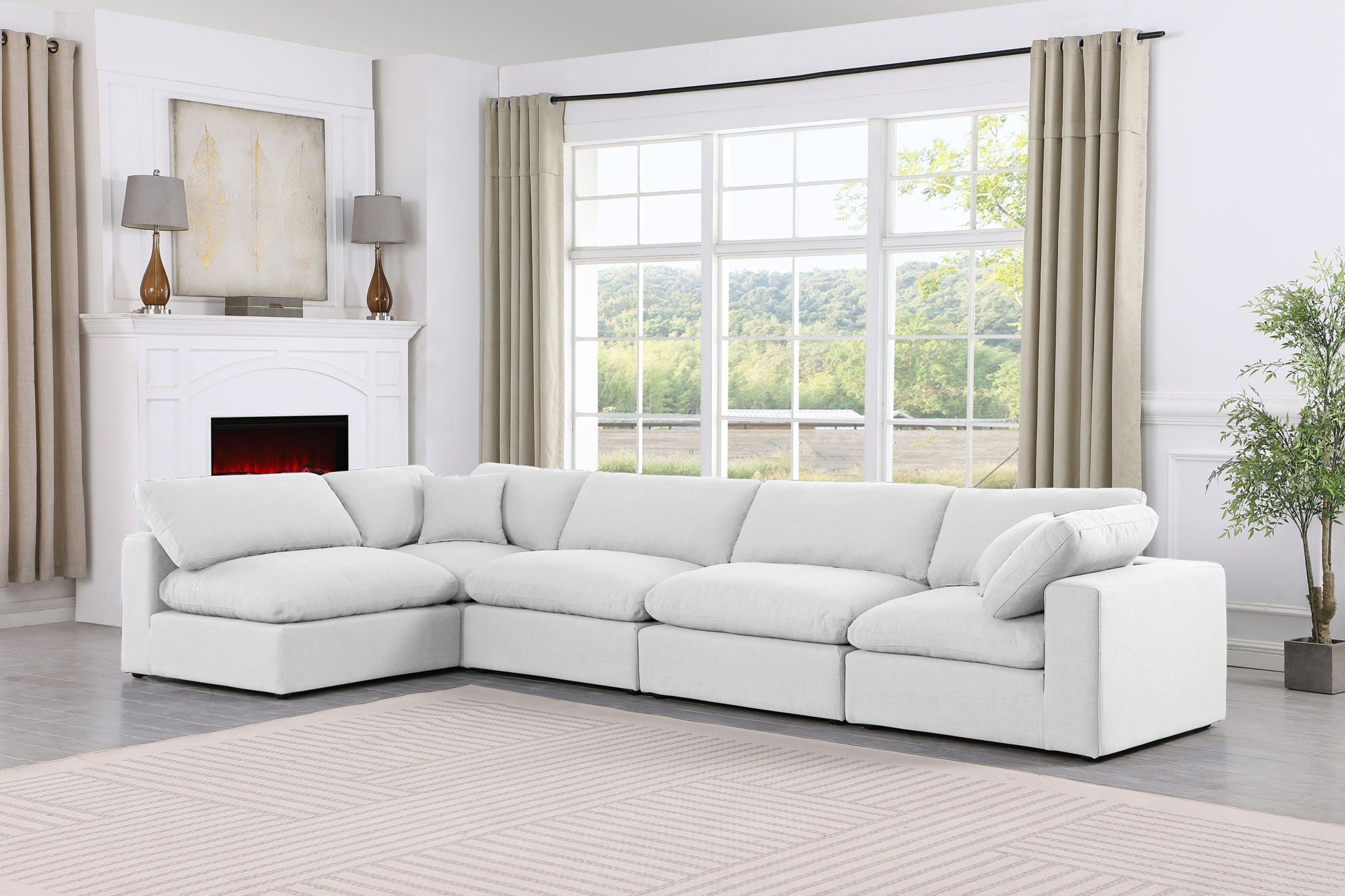 Comfy - 5 Piece Linen Modular Sectional - Urban Living Furniture (Los Angeles, CA)