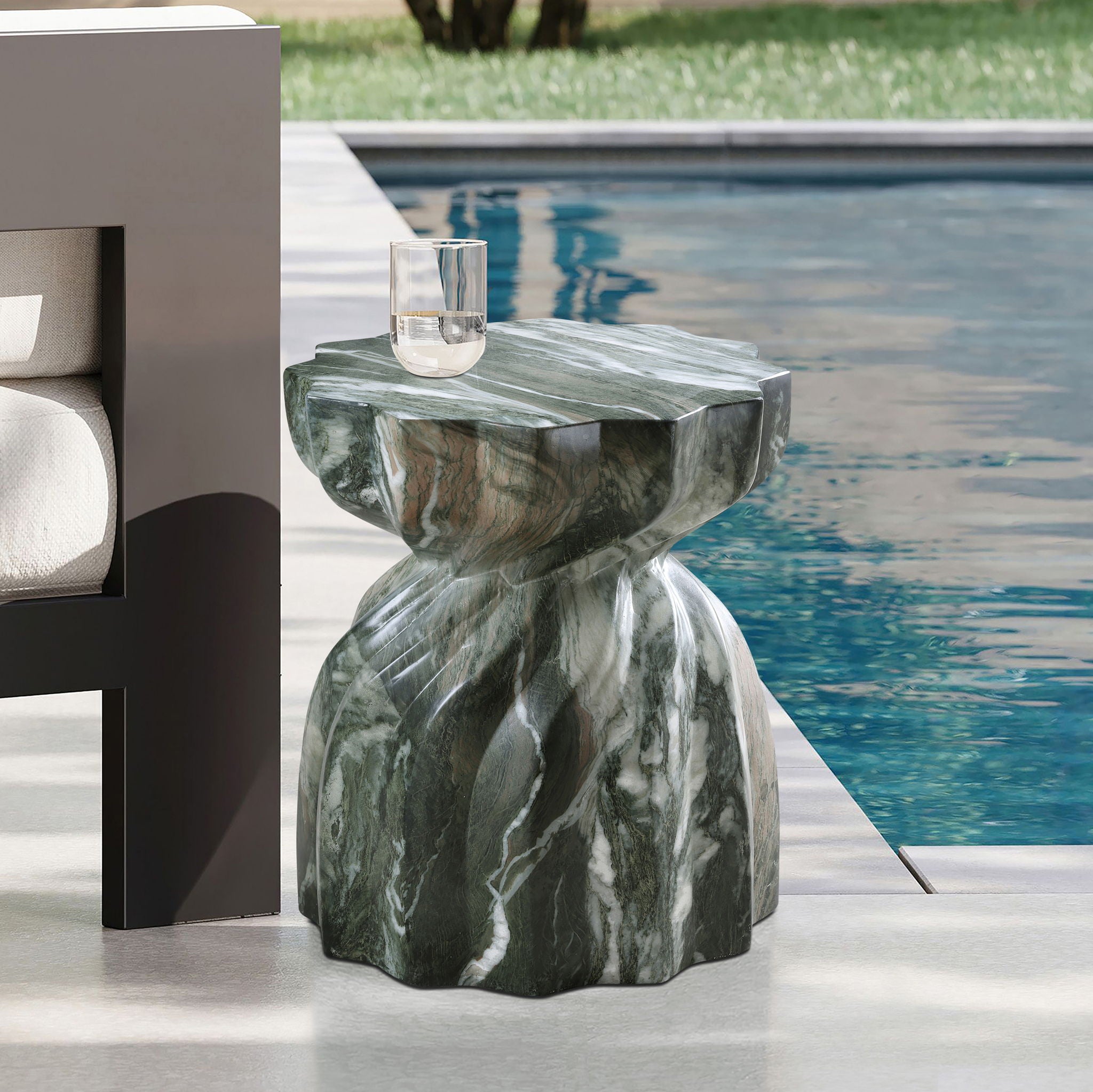 Caserta - Marble Finish Concrete End Table - Urban Living Furniture (Los Angeles, CA)