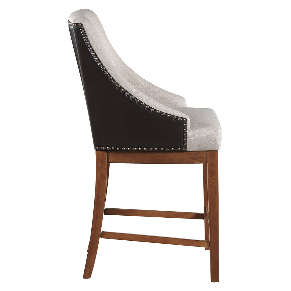 Gilsea - Counter Height Chair (Set of 2) - Fabric, Brown Synthetic Leather & Brown - Urban Living Furniture (Los Angeles, CA)