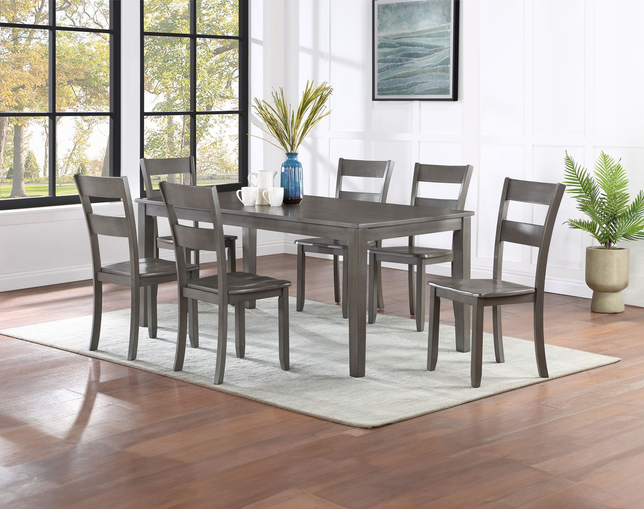 Ryan - 7 Piece Dining Room Set - Gray - Urban Living Furniture (Los Angeles, CA)