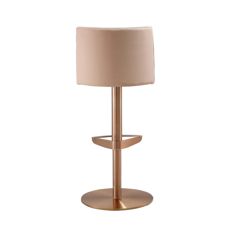 Loosha - Adjustable Stool - Cafe Au Lait And Rose Gold