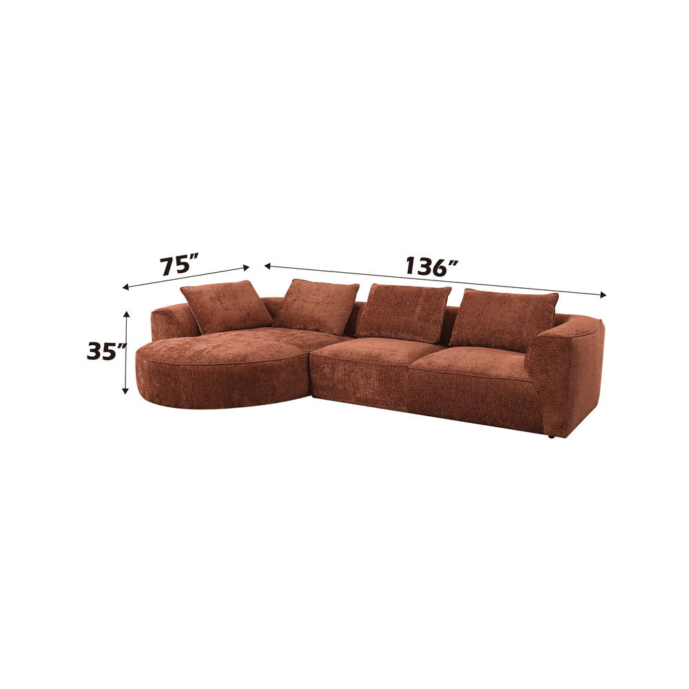 Aceso - Sectional Sofa With 4 Pillows - Brown - Urban Living Furniture (Los Angeles, CA)