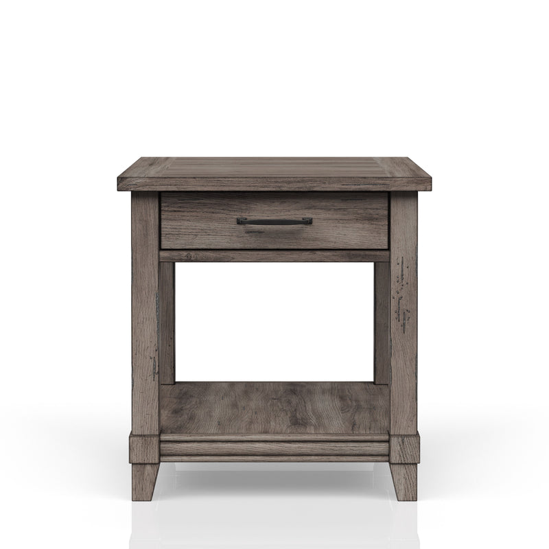 End Table With Storage Drawer Usn - Gray