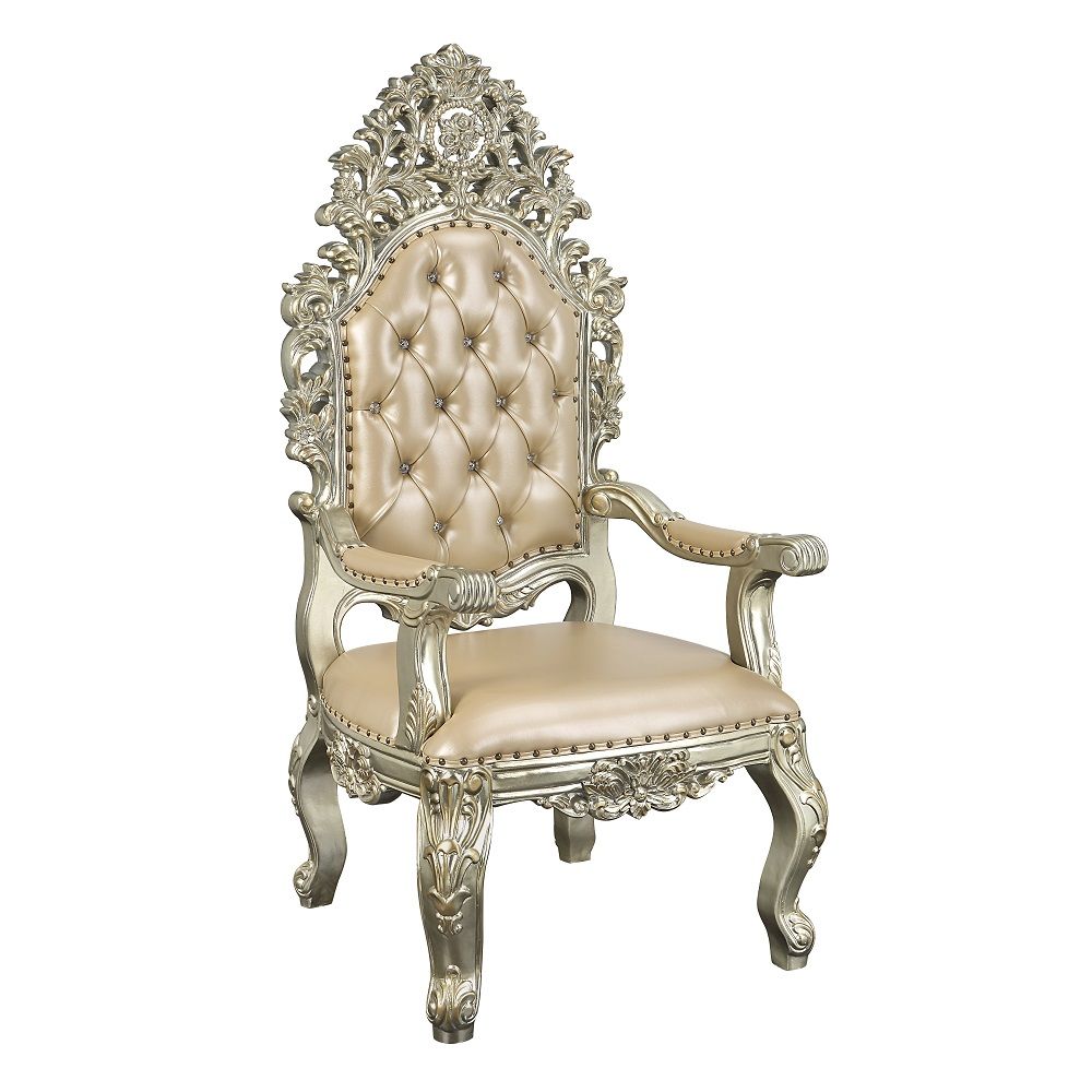 Sorina - Arm Chair (Set of 2) - Synthetic Leather & Antique Gold - Urban Living Furniture (Los Angeles, CA)