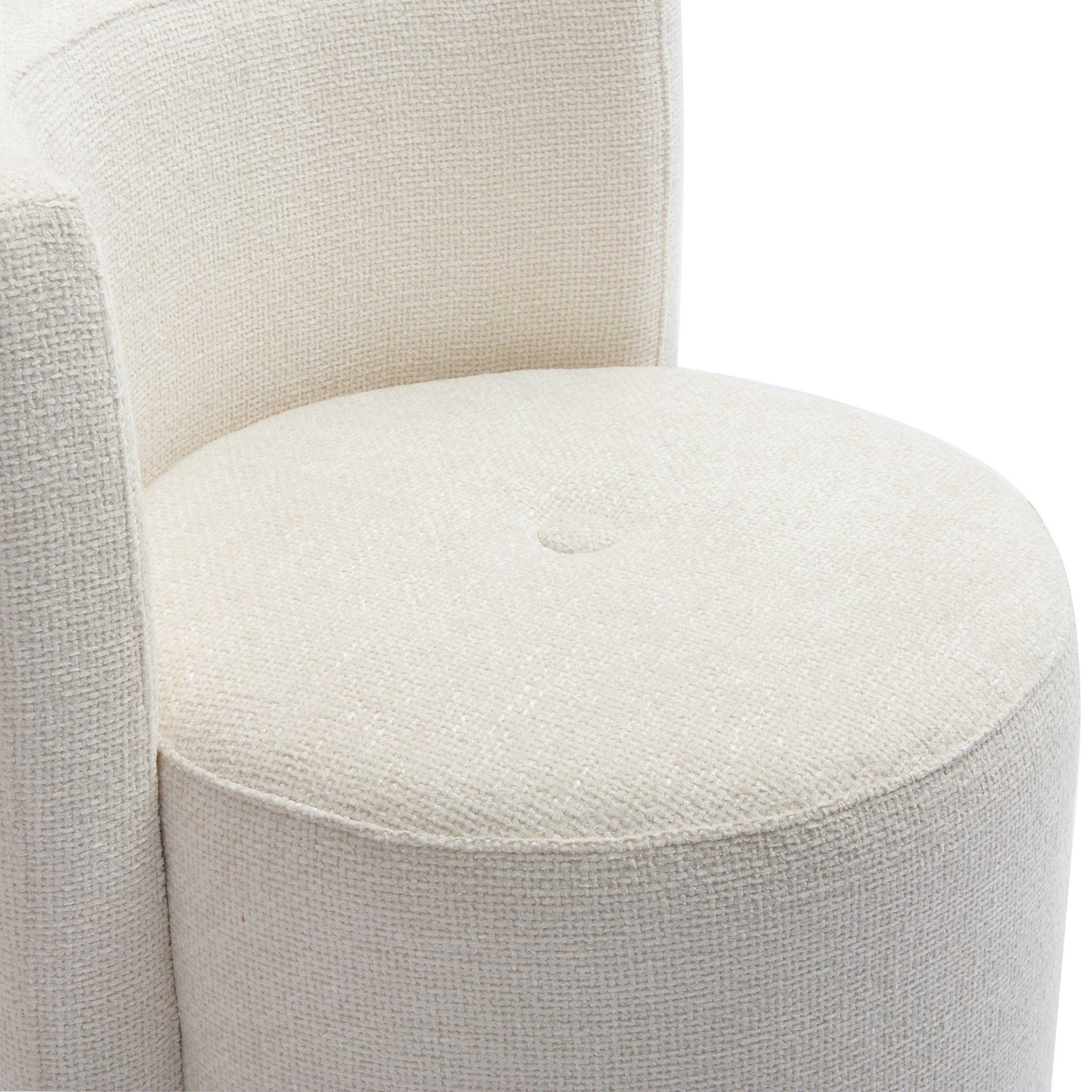 Alyssa - Chenille Rolling Desk Chair - Cream