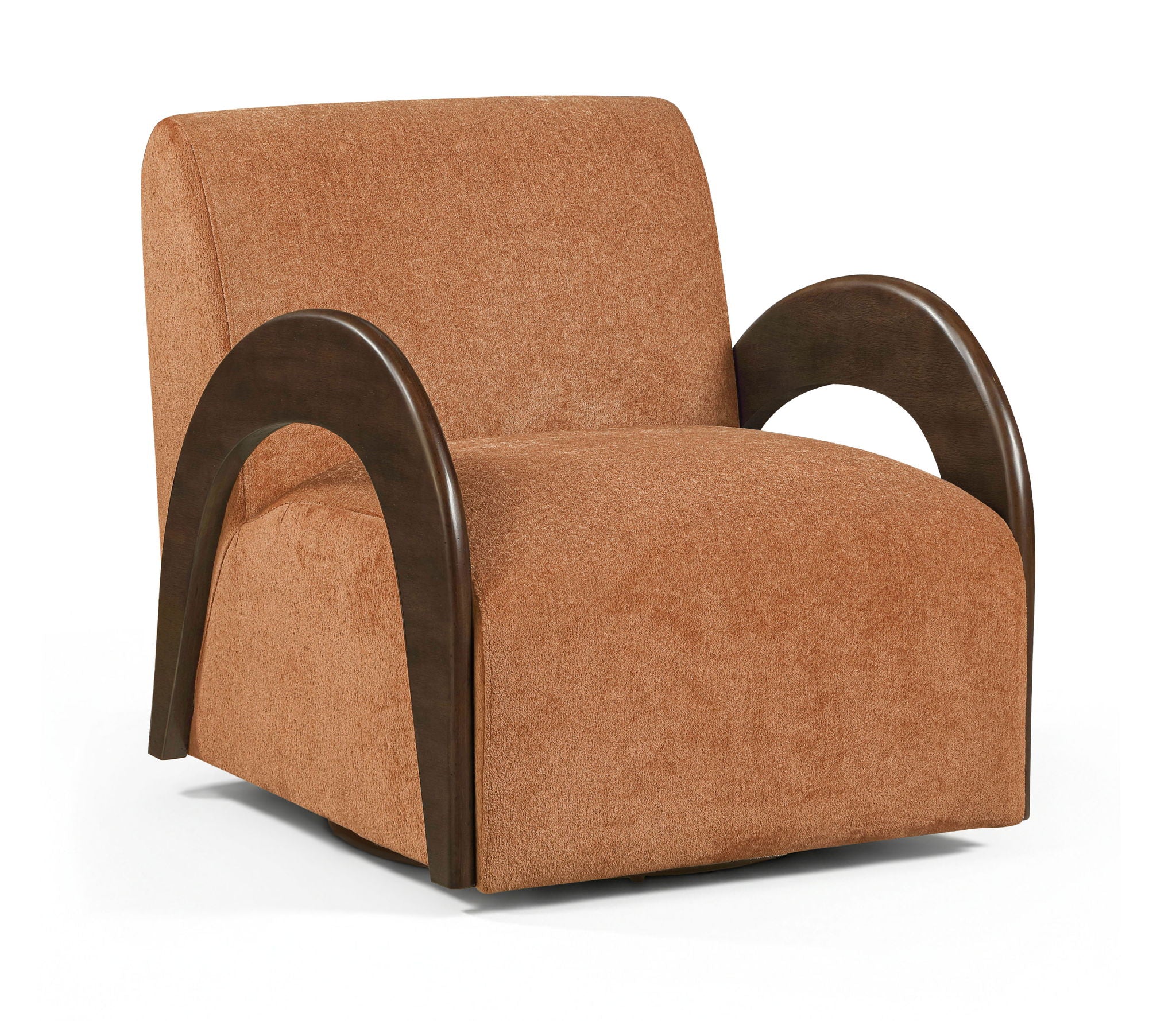 Neria - Chenille Fabric Upholstered Swivel Accent Chair - Painted Brown Base - Urban Living Furniture (Los Angeles, CA)