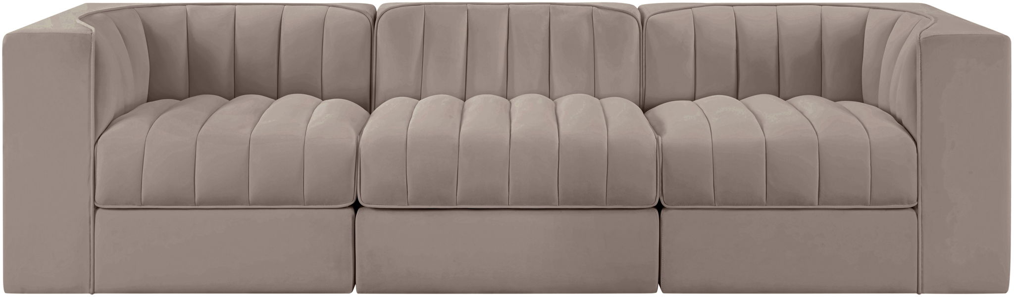 Rummi - Velvet Performance Fabric Upholstered 3 Piece Modular Sofa - Urban Living Furniture (Los Angeles, CA)