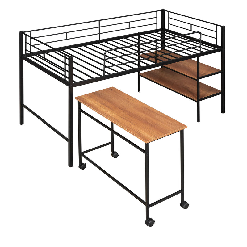 Loft Bed With Desk And Shelves