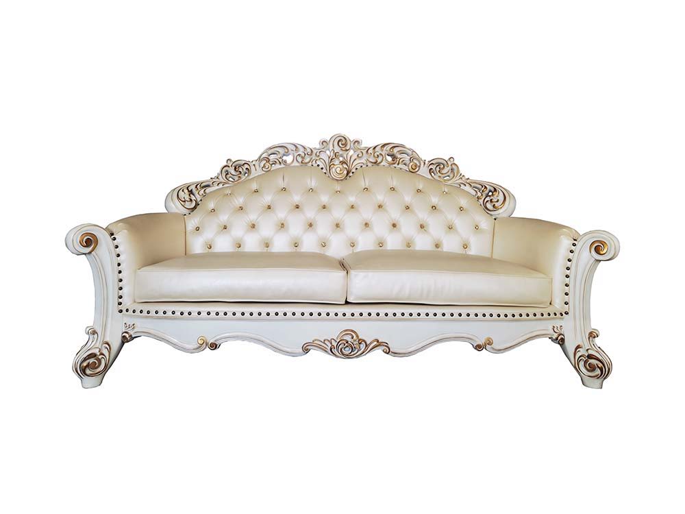 Vendom - Sofa - Champagne PU & Antique Pearl Finsih - Urban Living Furniture (Los Angeles, CA)
