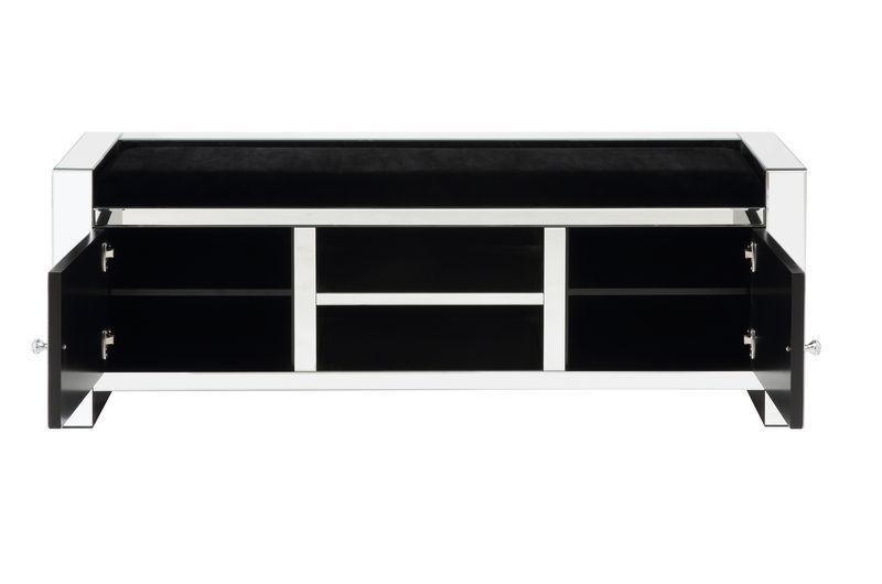 Noralie - Bench - Mirrored & Faux Diamonds - Wood - 22" - Urban Living Furniture (Los Angeles, CA)