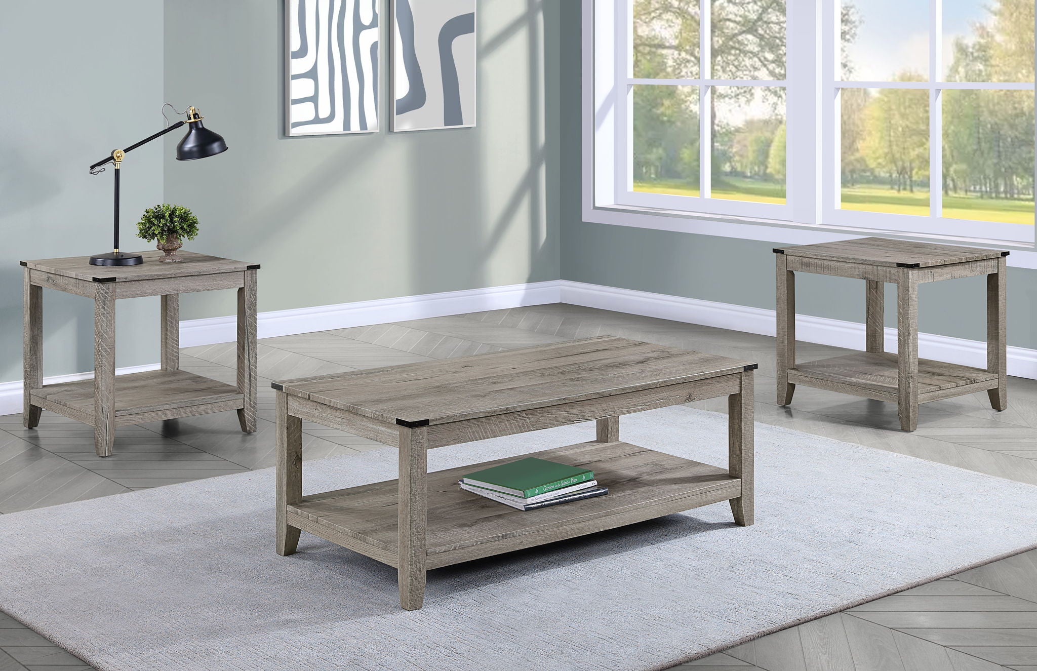 Milton - 3 Piece Cocktail Set - Gray - Urban Living Furniture (Los Angeles, CA)