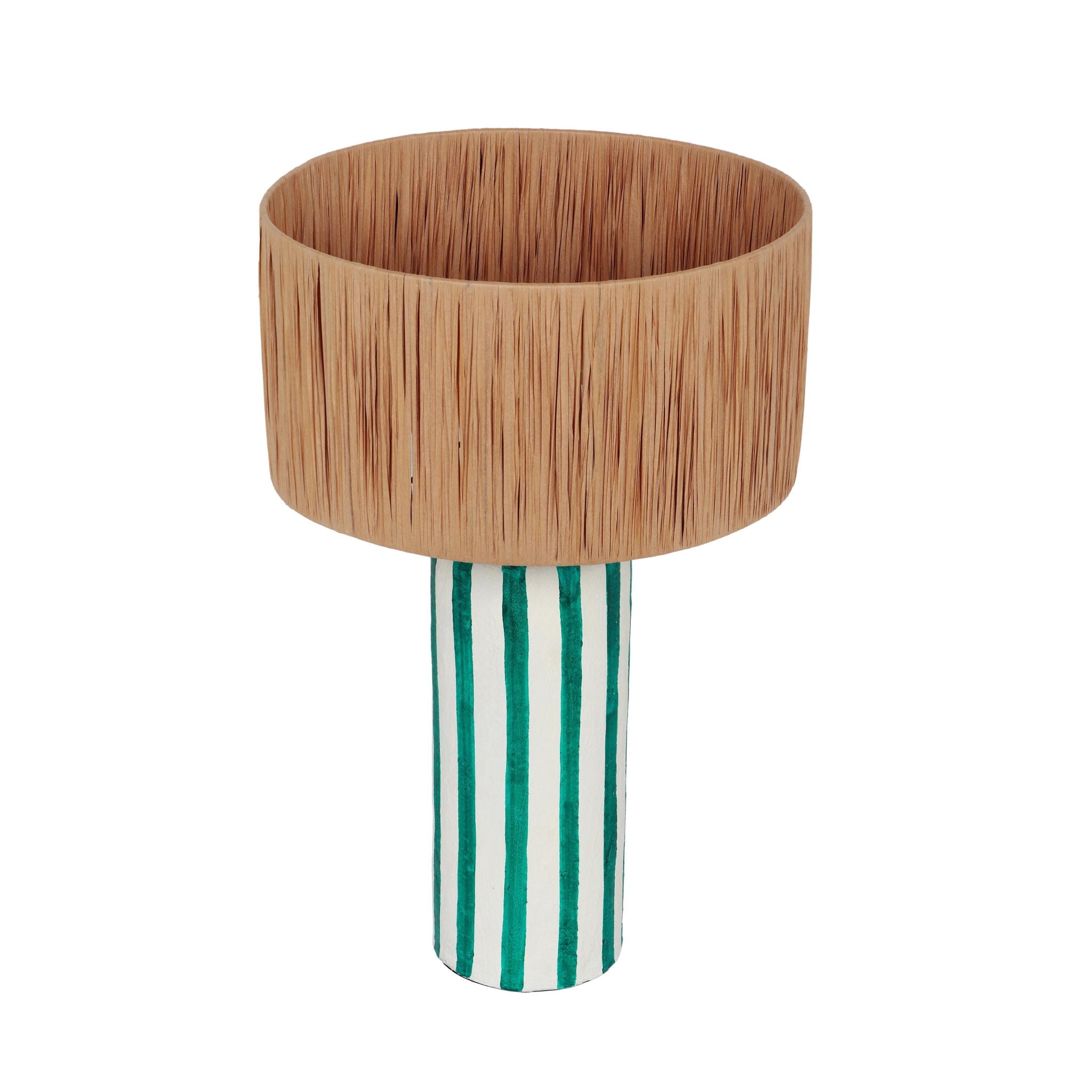 Ravello - Striped Papier Mache Table Lamp - Green - Urban Living Furniture (Los Angeles, CA)